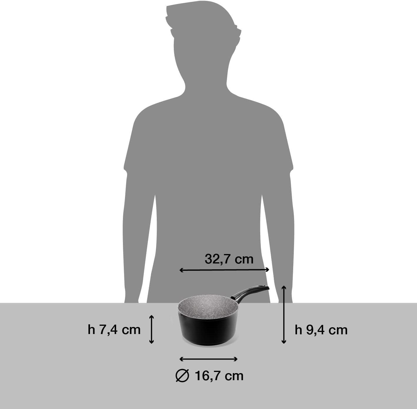 AETERNUM CASSERUOLA CM.16 1M BLACK PEARL