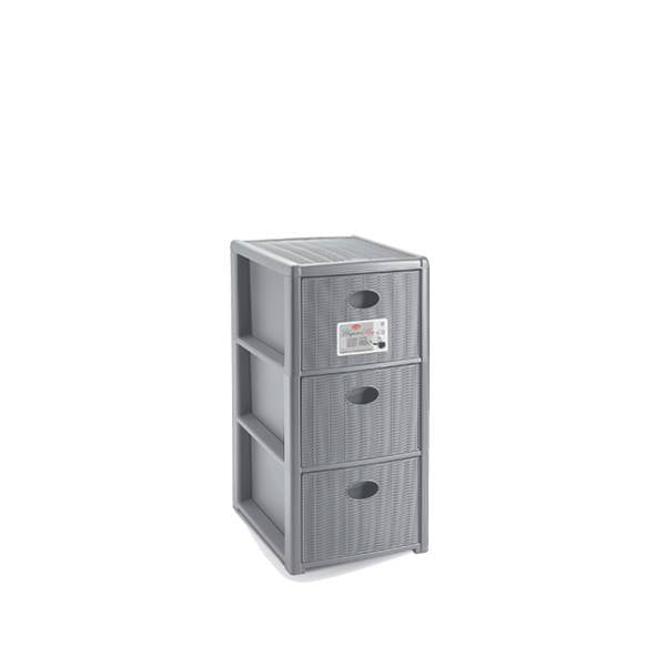 STEFANPLAST CASSET ELEGANCE 3 SLIM GREY STONE 11,8"X15,7"X23,6"H