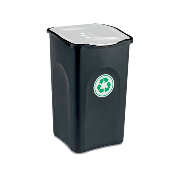 STEFANPLAST PATT ECOGREEN 50LT NERO/BIAN CM 37X37X56H