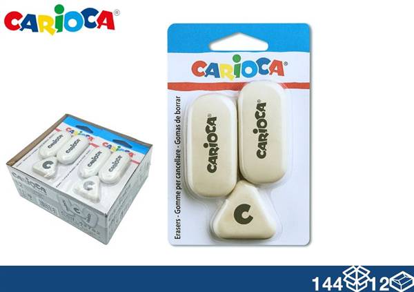 CARIOCA GOMME BIANCHE 3PZ 