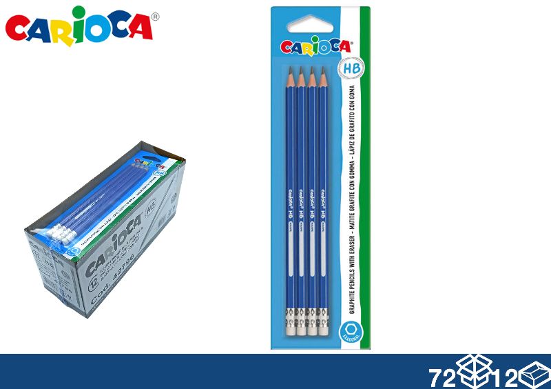 CARIOCA MATITE C/GOMMA HB 4PZ