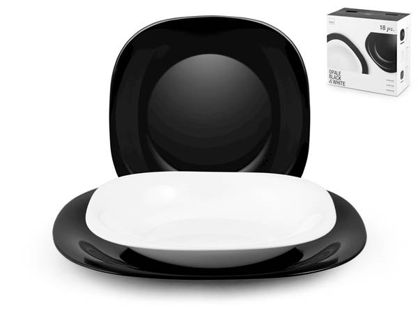 H&H SERVIZIO PIATTI 18PZ BLACK&WHITE 