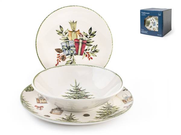 H&H SERVIZIO PIATTI 18PZ NATALE CAROL 