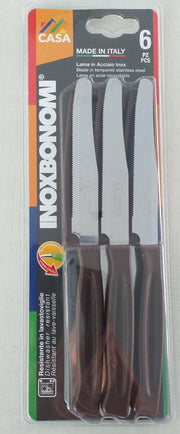 BONOMI COLTELLI TAVOLA 6PZ. CM.11 MARRON