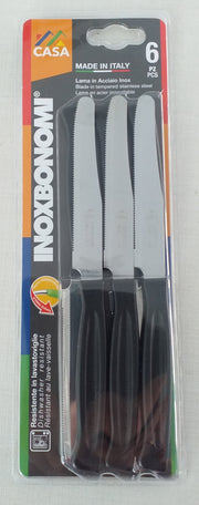 BONOMI COLTELLI TAVOLA 6PZ. CM.11 NERO