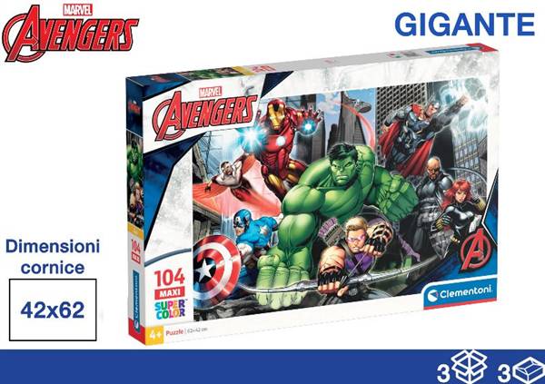 CLEMENTONI PUZZLE 104PZ 40X27X5 AVENGERS 