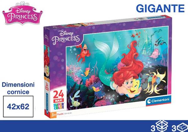 CLEMENTONI PUZZLE 24PZ 40X27X5 PRINCESS 