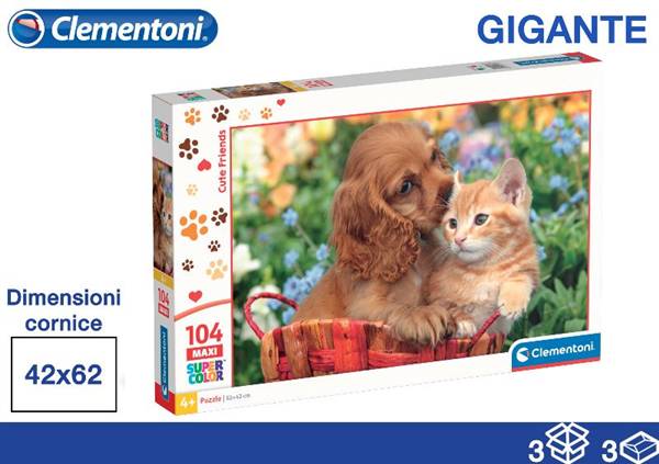 CLEMENTONI PUZZLE 104PZ 40X27X5 ANIMALS 