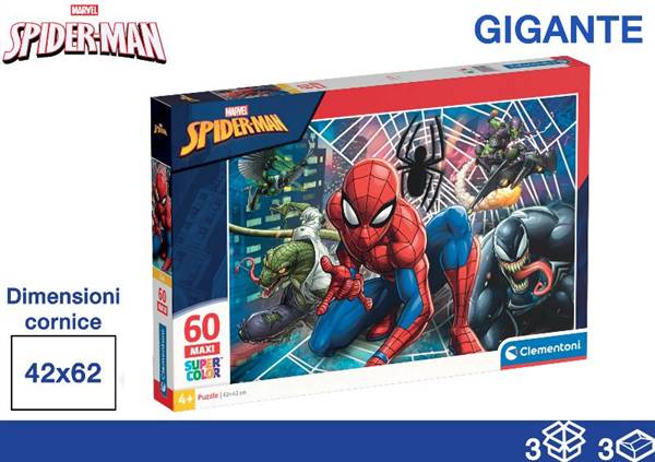 CLEMENTONI PUZZLE 60PZ 40X27X5 SPIDERMAN 
