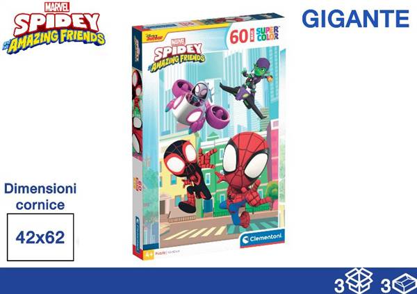 CLEMENTONI PUZZLE 60PZ 40X27X5 SPIDEY 