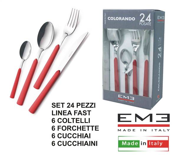 EME POSATE COLORANDO 24PZ ROSSO 