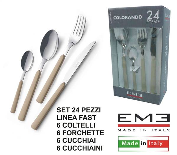 EME POSATE COLORANDO 24PZ SABBIA 