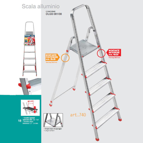 Scab Scala Alluminio 4 Gradini Art.744