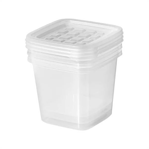 TONTARELLI SET 1X3 FREEZY QUADRO 1LT TRASPARENTE 13X13XH11.3 CM.