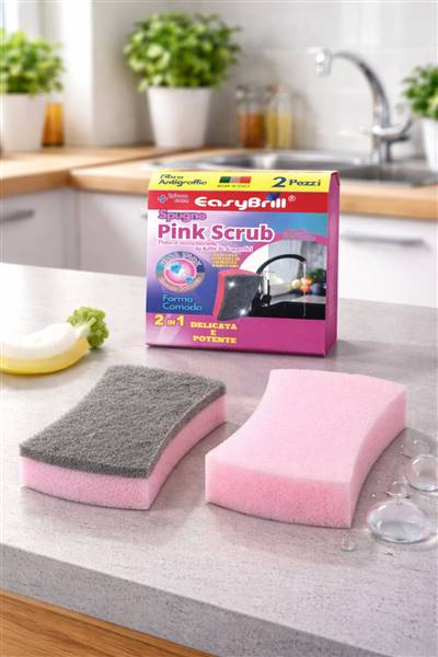 EASYBRILL SPUGNE PINK SCRUB 2PZ 