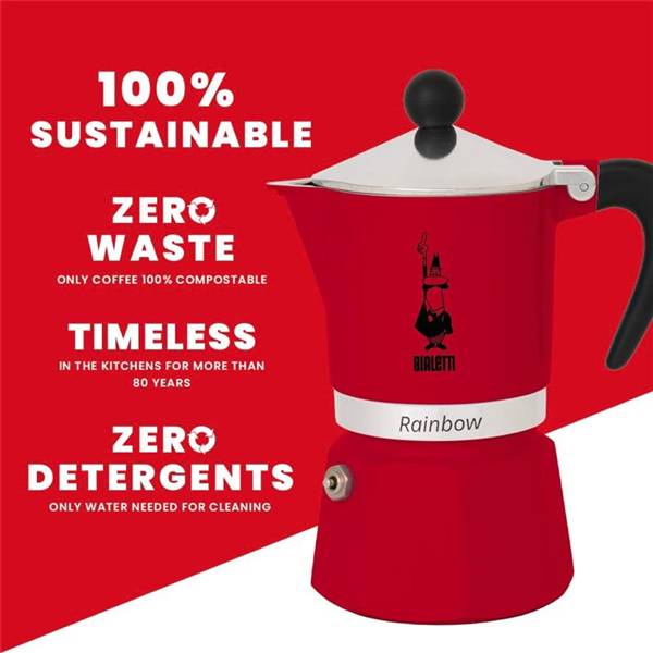BIALETTI RAINBOW CAFFETTIERA 1TZ ROSSA 