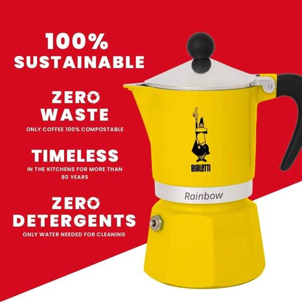 BIALETTI RAINBOW CAFFETTIERA 3TZ GIALLO 