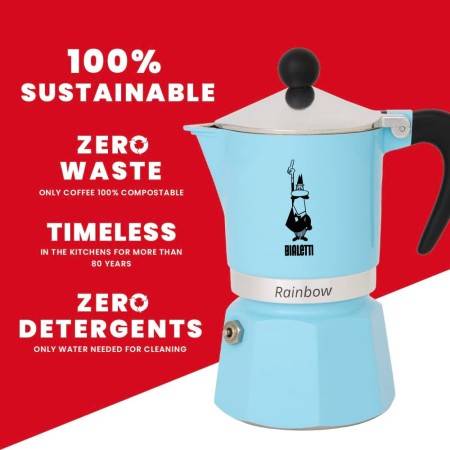 BIALETTI RAINBOW CAFFETTIERA 1TZ AZZURRA 