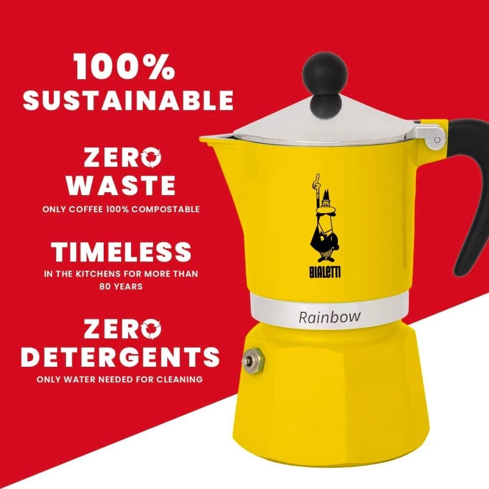 BIALETTI RAINBOW CAFFETTIERA 1TZ GIALLA