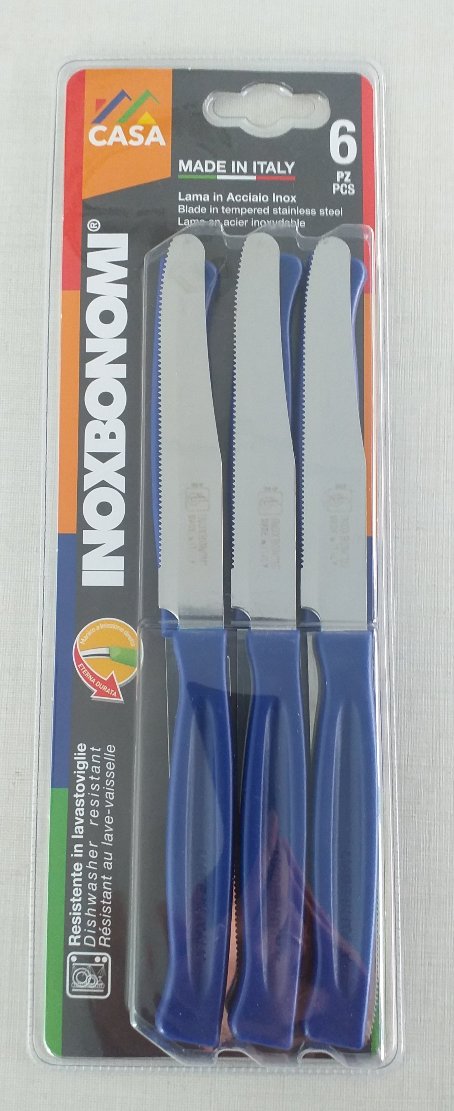 BONOMI COLTELLI TAVOLA 6PZ. CM.11 BLU