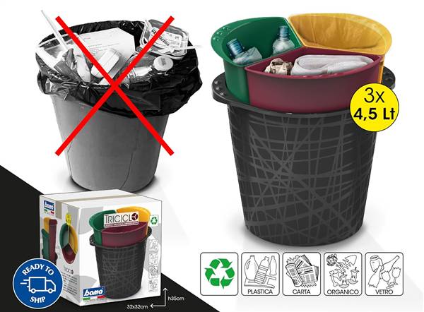 BAMA SECCHIO RACCOLTA DIFF TRICICLO 4,5L 