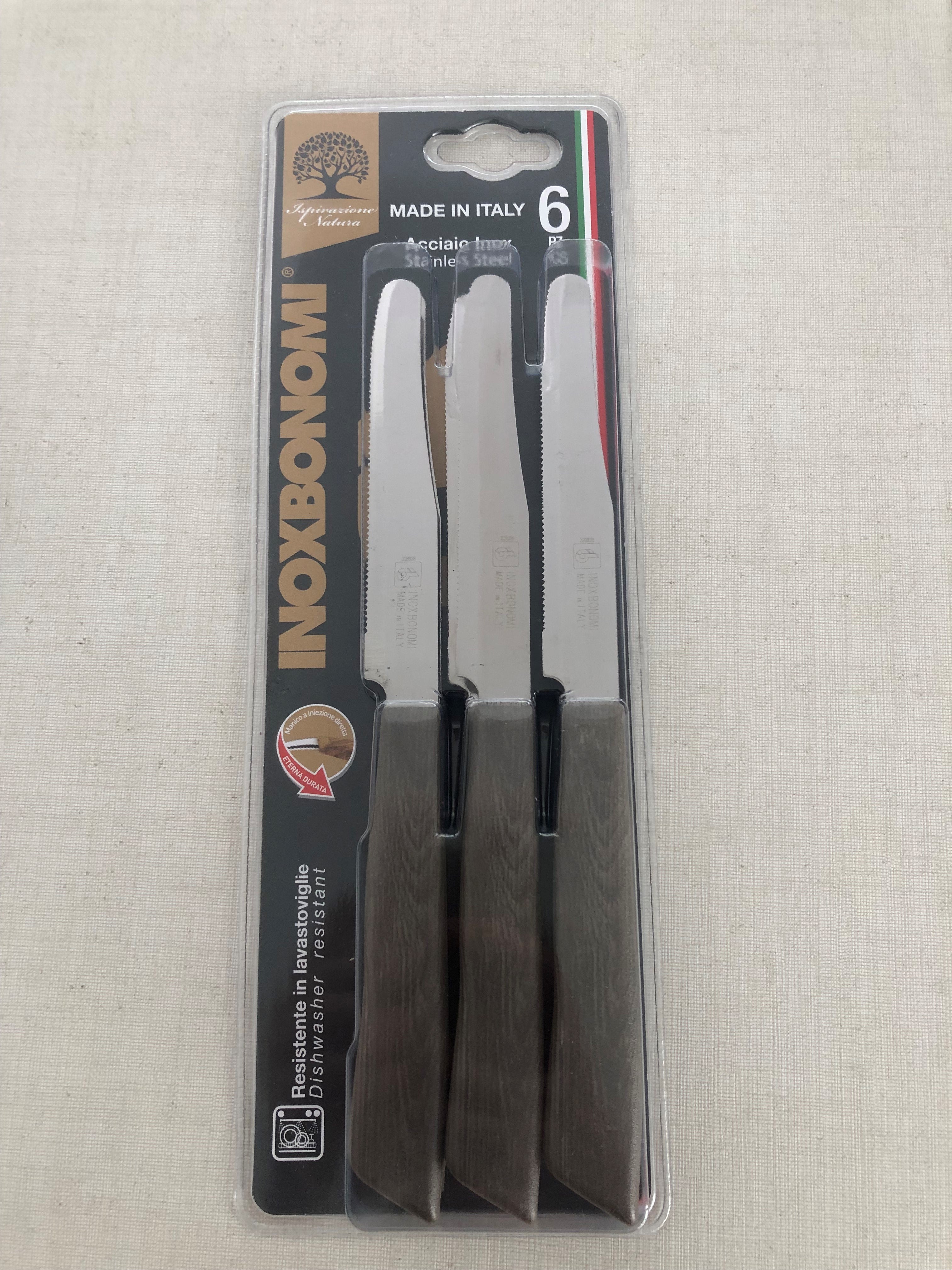BONOMI COLTELLI TAVOLA 6PZ WOOD FANGO