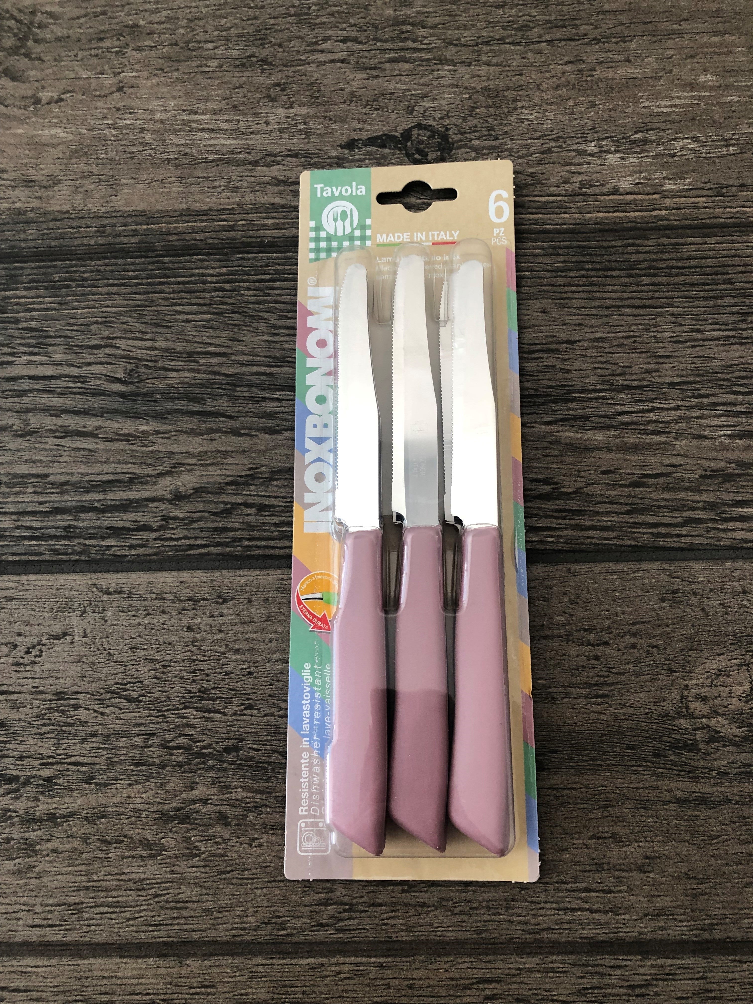 BONOMI COLTELLI TAVOLA 6PZ PASTELLO ROSA