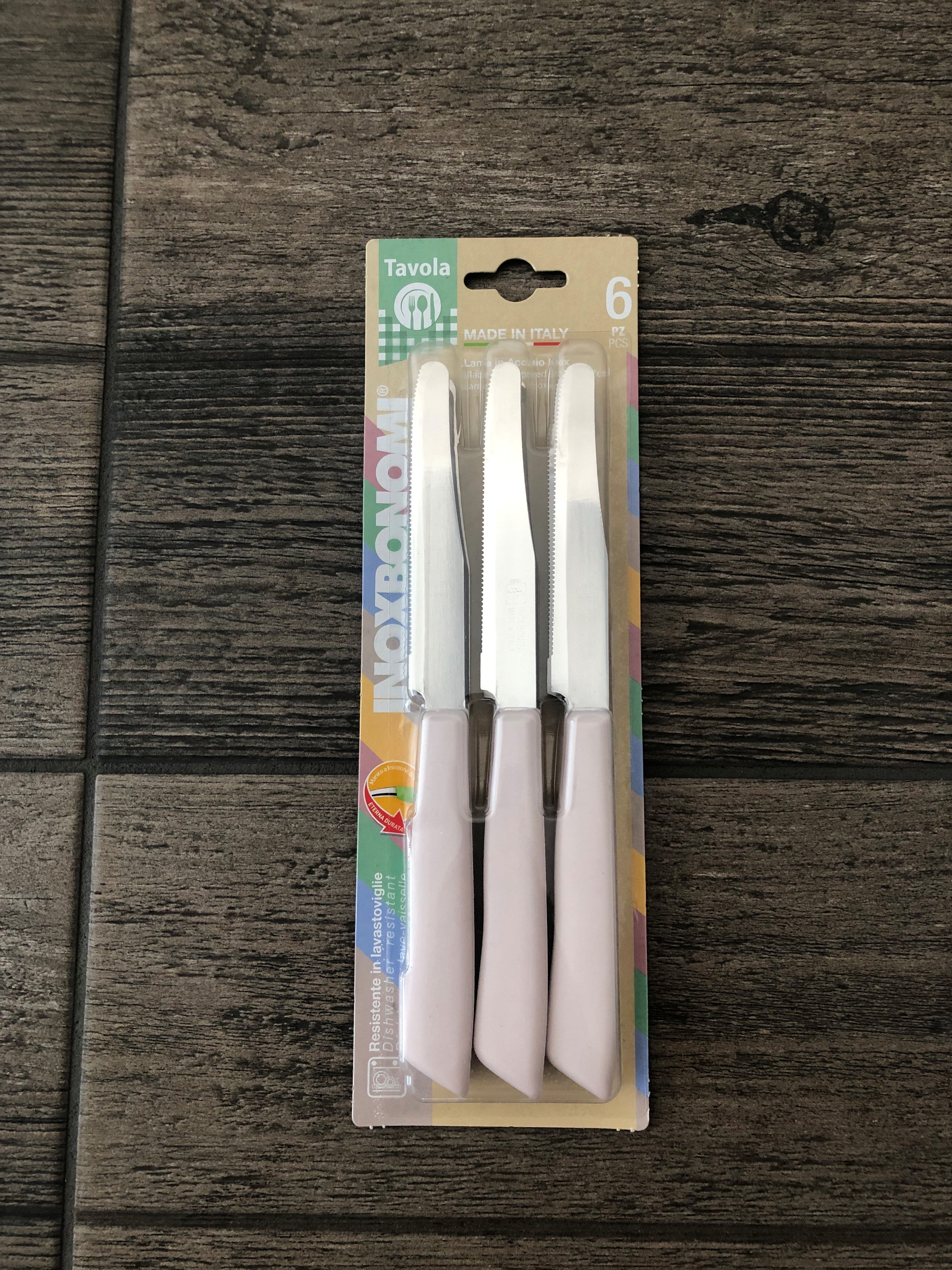 BONOMI COLTELLI TAVOLA 6PZ PASTELLO BEIG