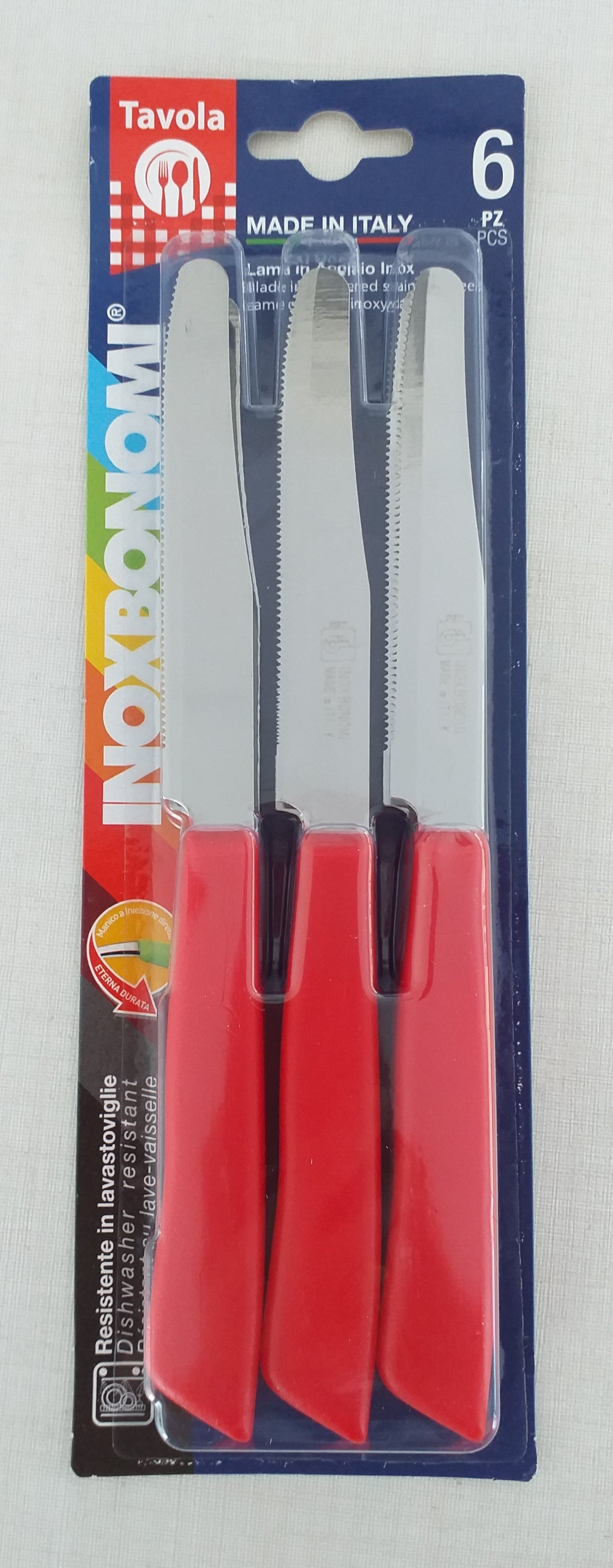 BONOMI COLTELLI TAVOLA 6PZ 30006 ROSSO