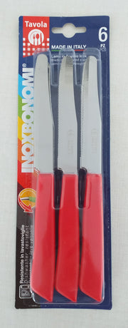 BONOMI COLTELLI TAVOLA 6PZ 30006 ROSSO