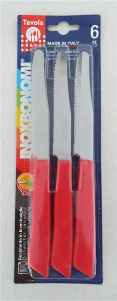 BONOMI COLTELLI TAVOLA 6PZ 30006 ROSSO 