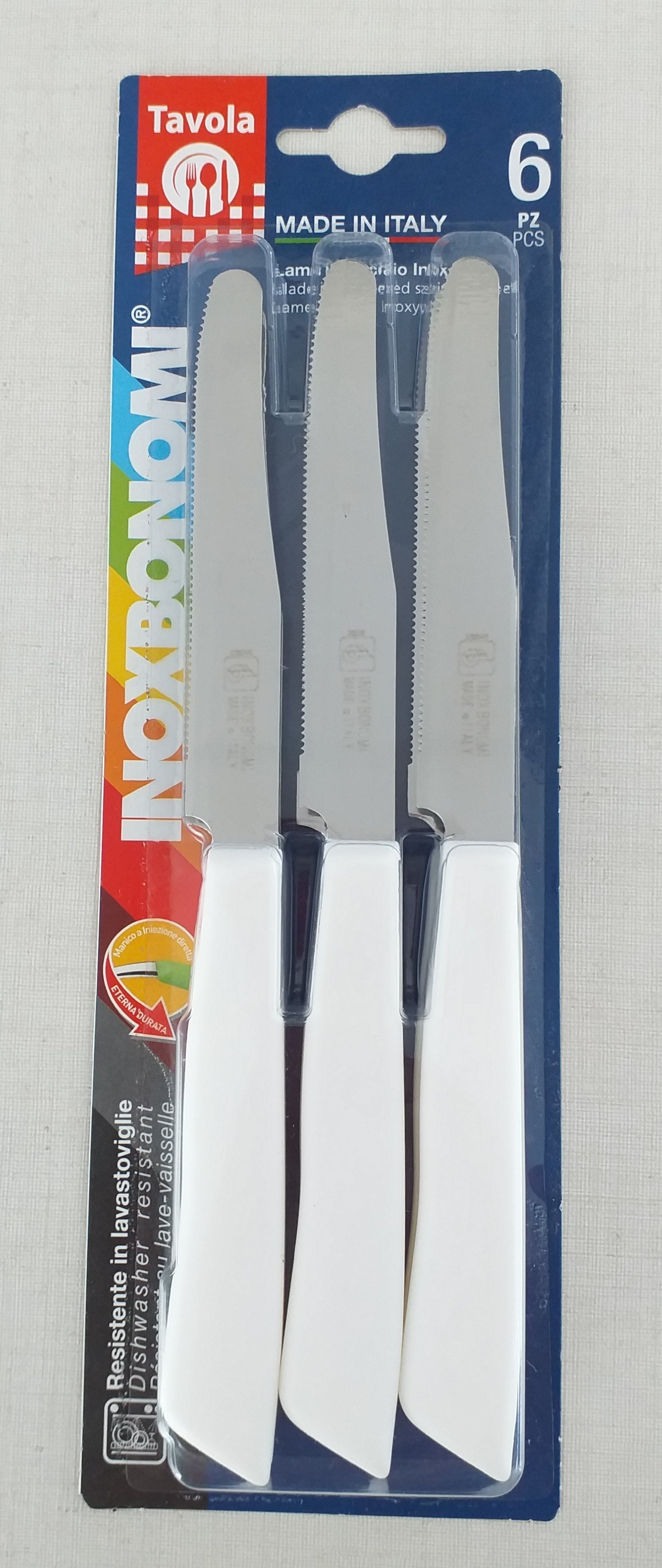 BONOMI COLTELLI TAVOLA 6PZ 30006 BIANCO