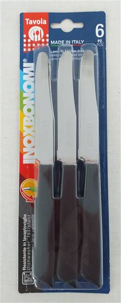 BONOMI COLTELLI TAVOLA 6PZ 30006 NERO 