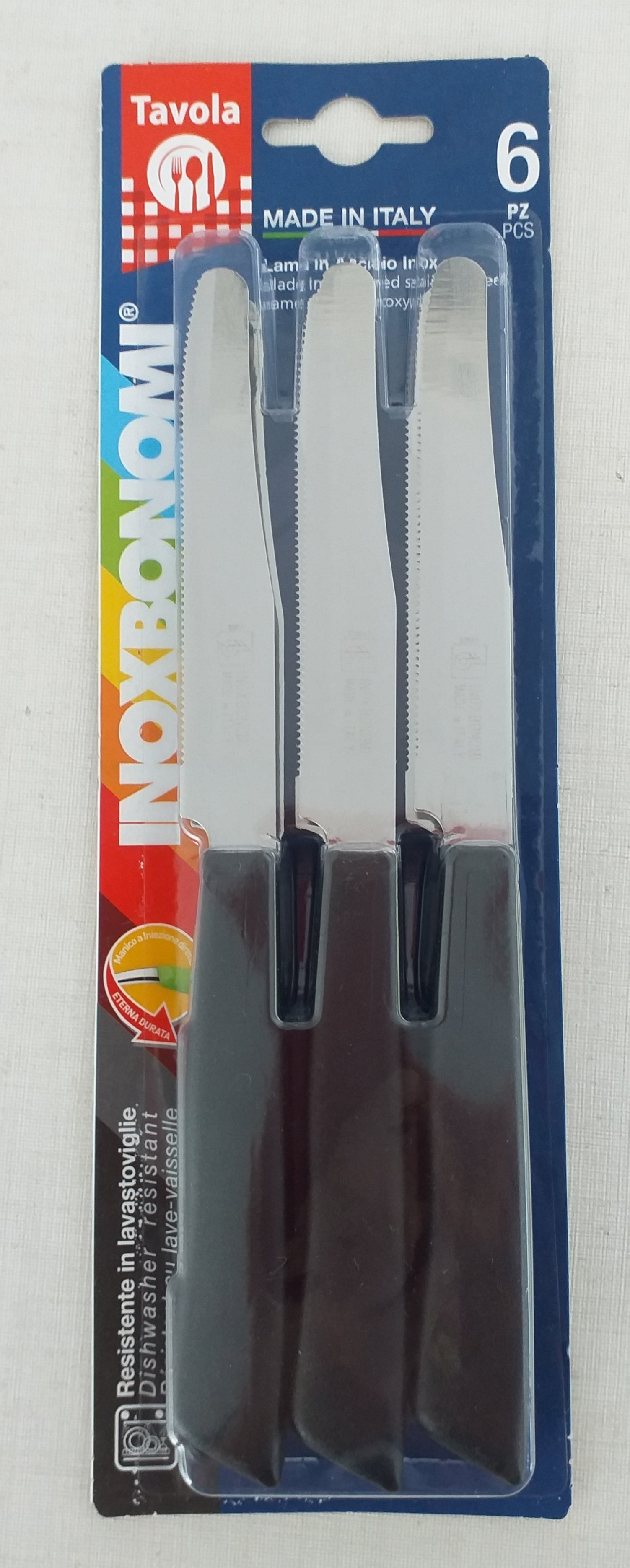 BONOMI COLTELLI TAVOLA 6PZ 30006 NERO