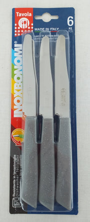 BONOMI COLTELLI TAVOLA 6PZ 30006 GRIGIO PIETRA