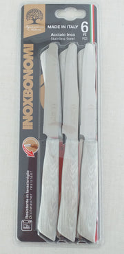 BONOMI COLTELLI TAVOLA 6PZ WOOD SBIANCAT