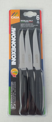 BONOMI COLTELLI BISTECCA 6PZ. CM.11 NERO