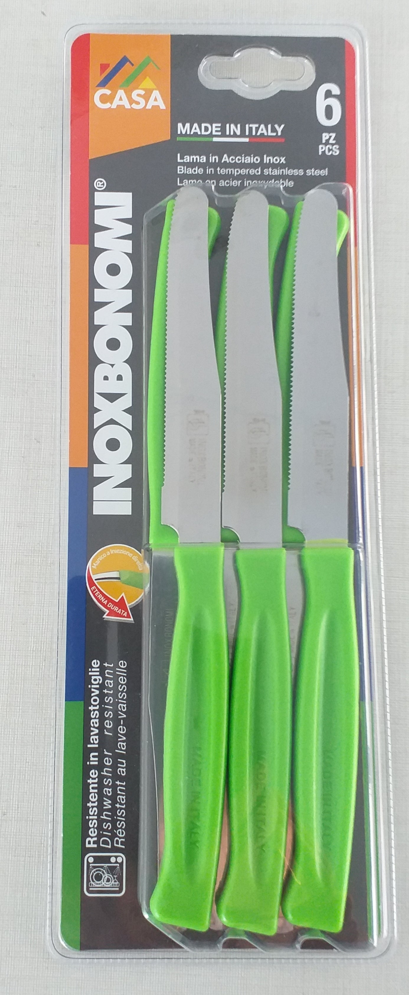 BONOMI COLTELLI TAVOLA 6PZ. CM.11 VERDE