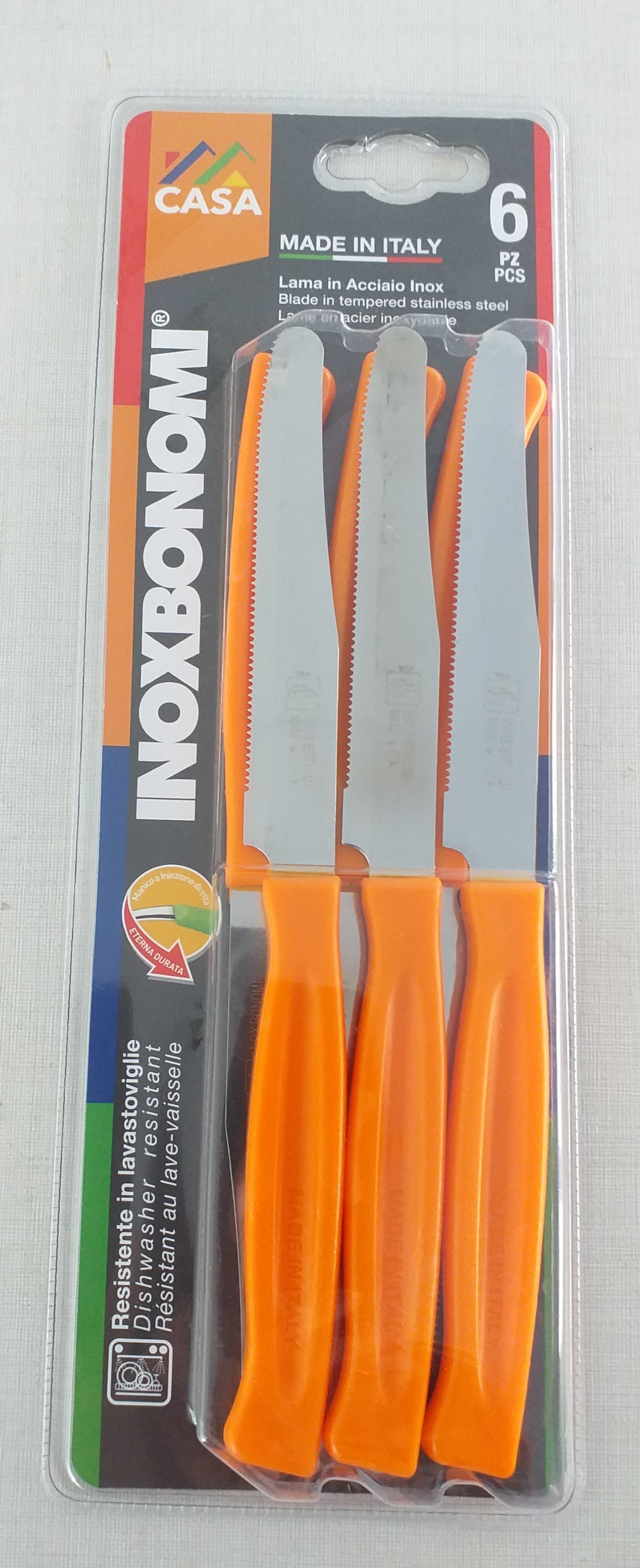 BONOMI COLTELLI TAVOLA 6PZ. CM.11 ARANCI