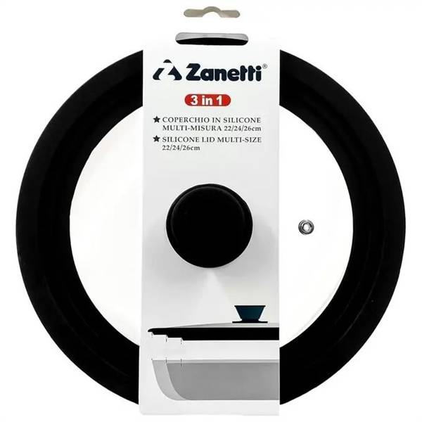 ZANETTI COPERCHIO VETRO CM. 16/18/20 CON GUARNIZIONE SILICONE