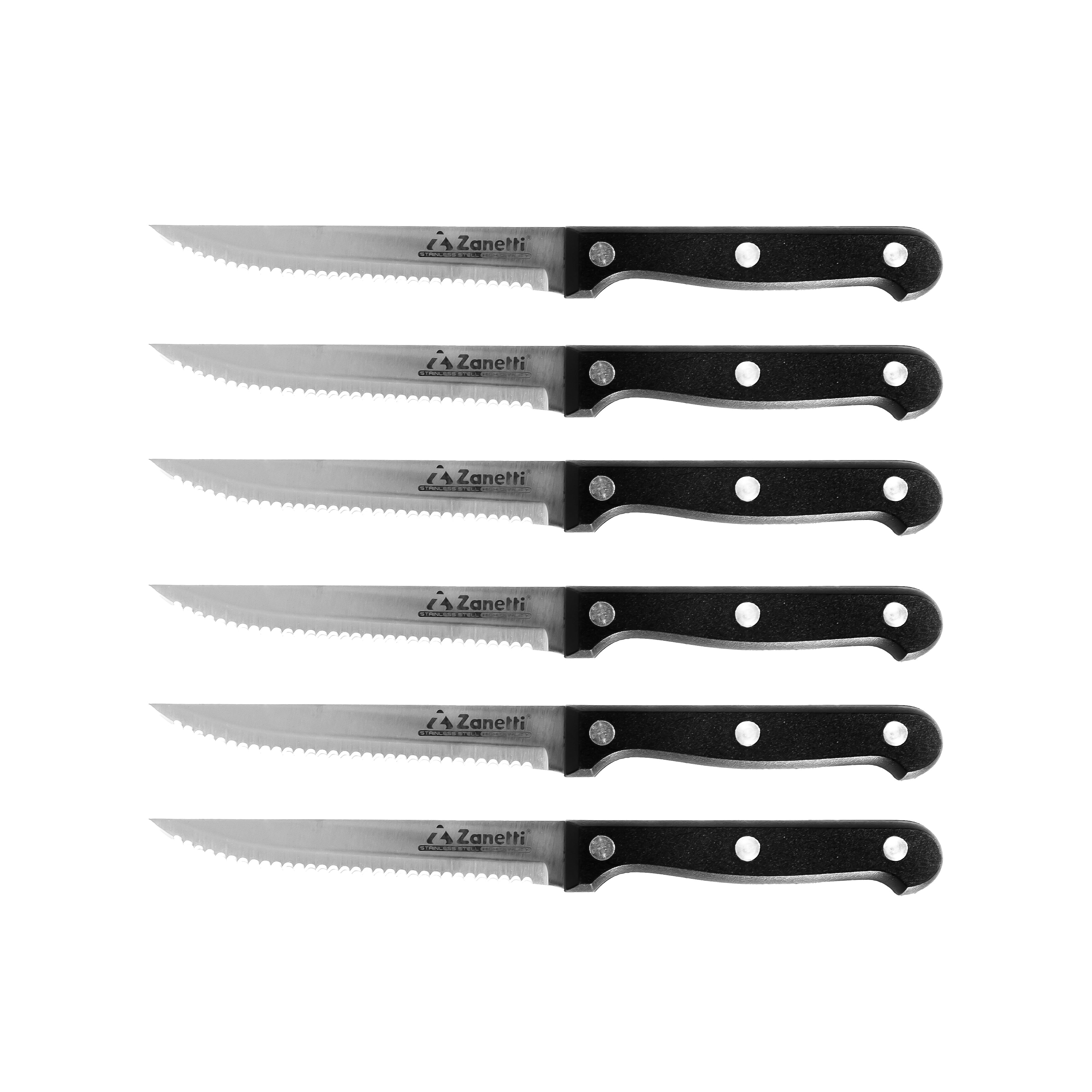 ZANETTI SET 6 COLTELLI BISTECCA RIVETTAT