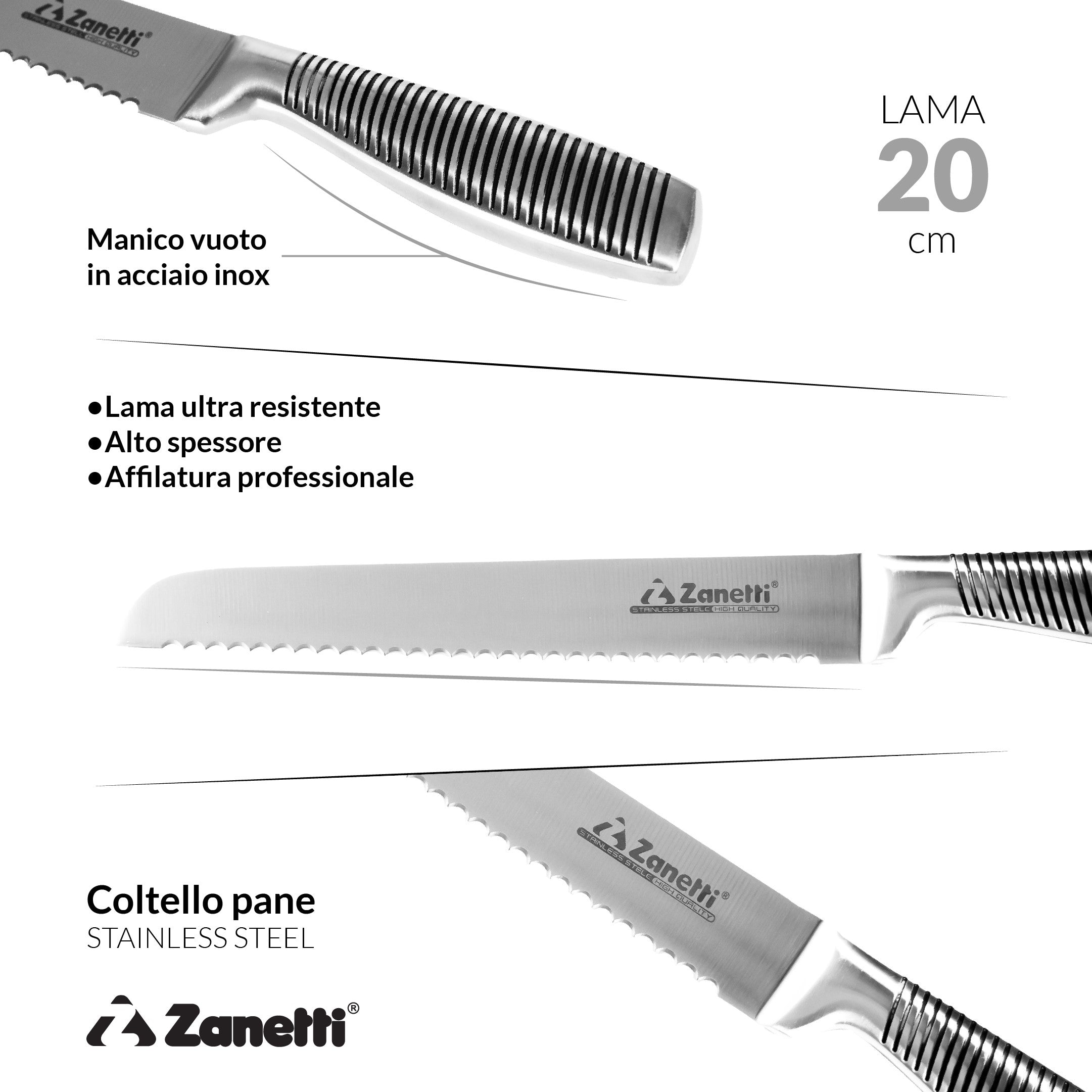 ZANETTI COLTELLO PANE CM.20 MOD. ULTRA