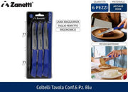 ZANETTI COLTELLI TAVOLA 6PZ BLU DAILY 