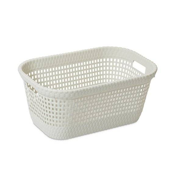 PLAST. CESTA P/PANNI RATTAN 45 WHITE 