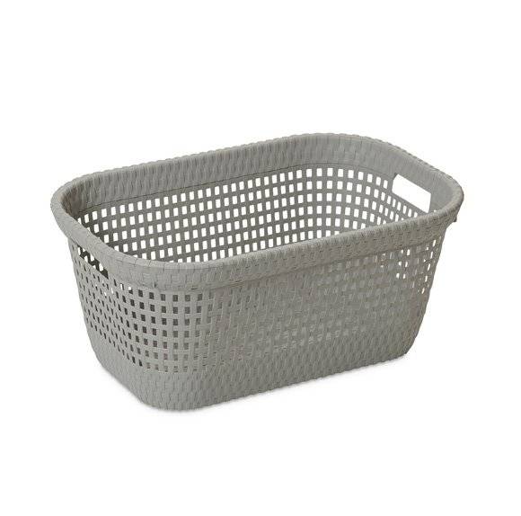 PLAST. CESTA P/PANNI RATTAN 45 GREY 