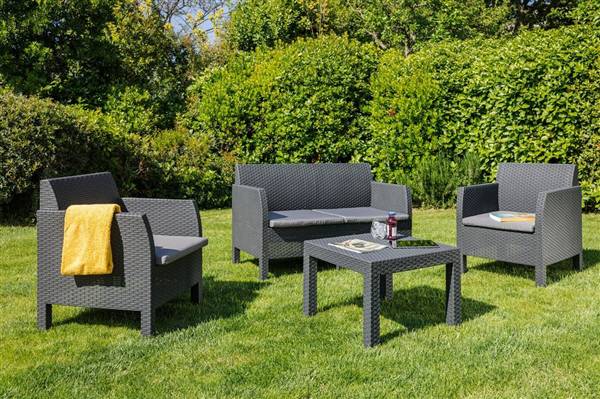 PLAST. SET 4 POSTI LEDA ANTHRACITE 