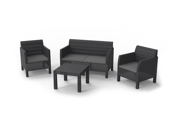 PLAST. SET 4 POSTI LEDA ANTHRACITE 