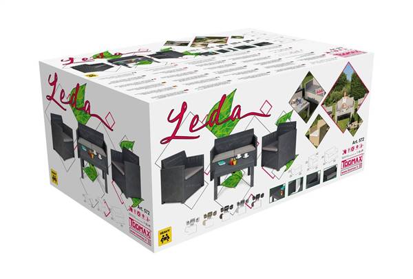 PLAST. SET 4 POSTI LEDA ANTHRACITE 