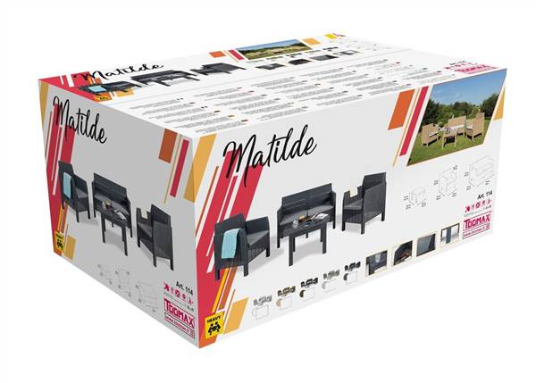 PLAST. SET 4 POSTI MATILDE SPECIAL GREY 