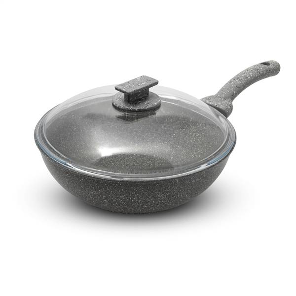 CUORE DI PIETRA SALTAPASTA CM.28 IND C/C INDUZIONE + COPERCHIO VETRO